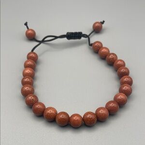 Adjustable Brown Beaded Bracelet